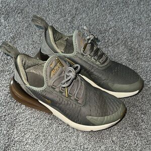 Nike Women’s 270 Air Max Olive and Gold Sneakers